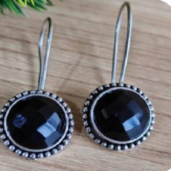 Buy online Black Silver Plated Jhumka Earring from Imitation Jewellery for  Women by Kariba for ₹299 at 50% off | 2024 Limeroad.com